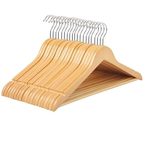 چوب لباسی مدل افرا طرح چوب بسته 20 عددی