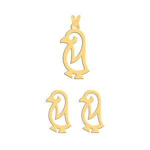 نیم ست طلا 18 عیار زنانه فرشته مدل پنگوئن WHSL-000469
