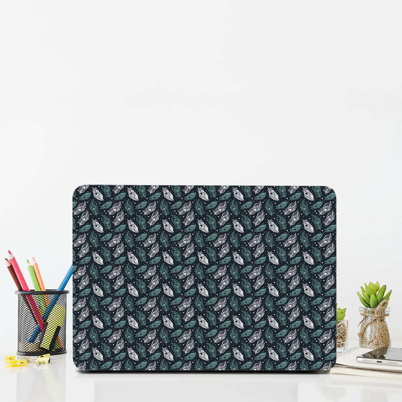 استیکر لپ تاپ طرح Pigeon feathers Pattern Black کد G-261 مناسب برای لپ تاپ 15.6 اینچ