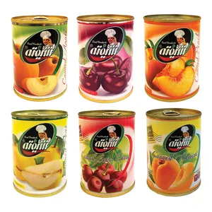 کمپوت گیلاس و هلو و آلبالو و زردآلو و گلابی و سیب شیفته - 370 گرم بسته 6 عددی