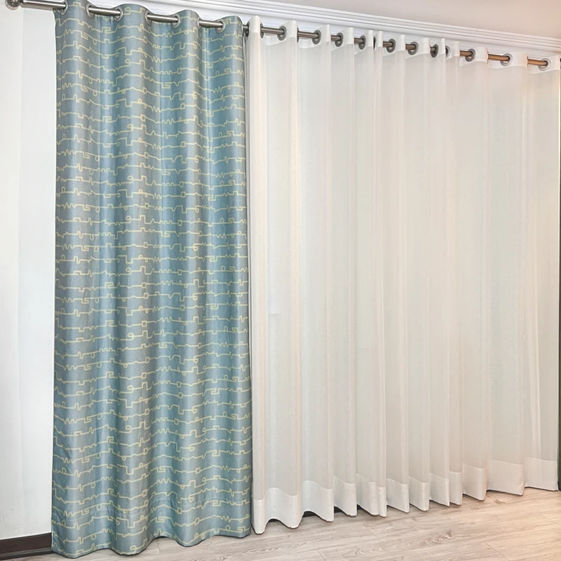 پرده مدل پانچ کتان طرحدار سایز 140x280 سانتی متر