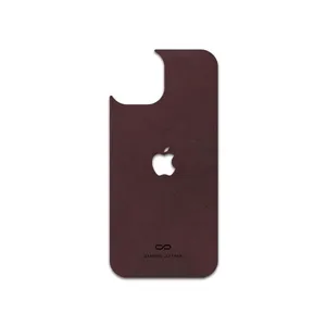 MAHOOT Matte-Dark-Brown-Leather Cover Sticker for Apple iPhone 15