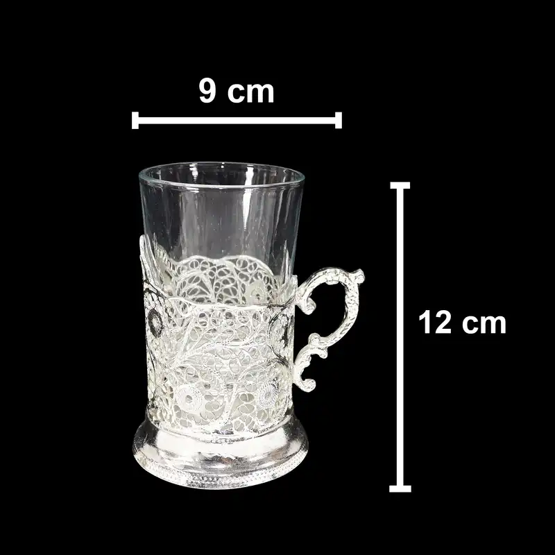 سرویس چای خوری 14 پارچه ملیله کاری مدل Rectangle