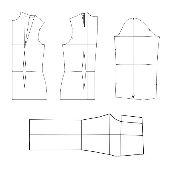 الگو آماده خیاطی بالاتنه و آستین و شلوار زنانه متد مولر کد 4 سایز 42