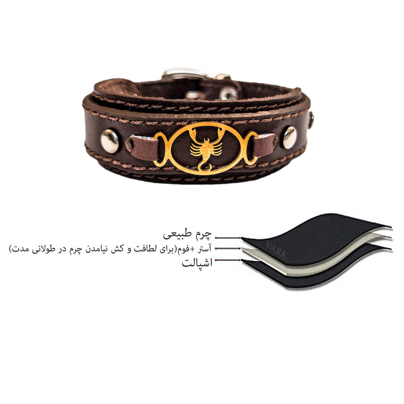 دستبند چرم وارک طرح آبان مدل آماندا کد rb254