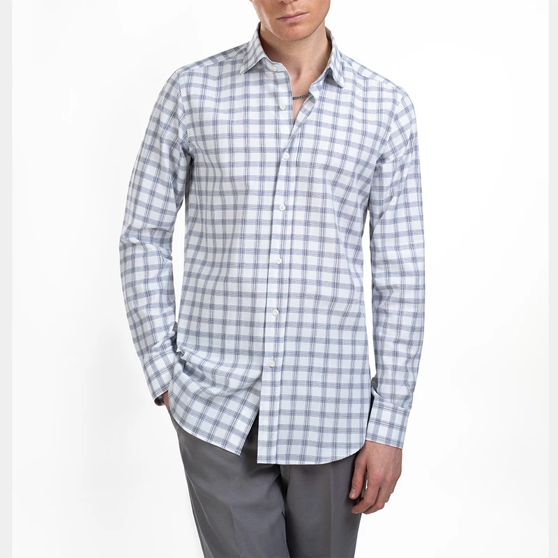 پیراهن آستین بلند یقه کراواتی مردانه ام کی مدل 1819