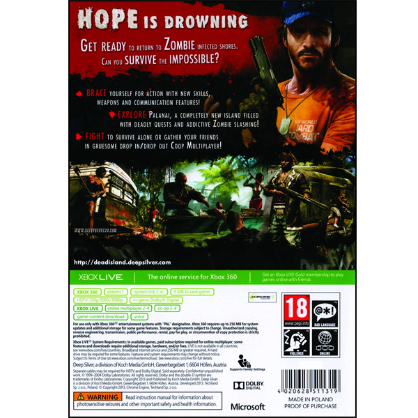 بازی Dead Island Riptide مخصوص Xbox 360 بازی Dead Island Riptide مخصوص Xbox 360