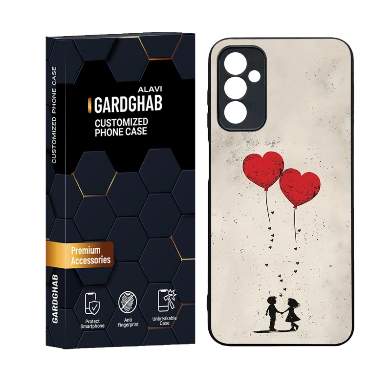 کاور گارد قاب علوی مدل دورژله ای پشت گلس عاشقانه مناسب برای گوشی موبایل سامسونگ Galaxy M13 4G