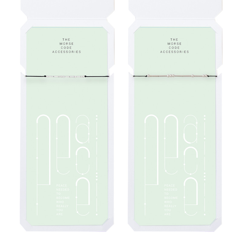 دستبند نقره مدل الفبای مورس طرح PEACE دستبند نقره مدل الفبای مورس طرح PEACE