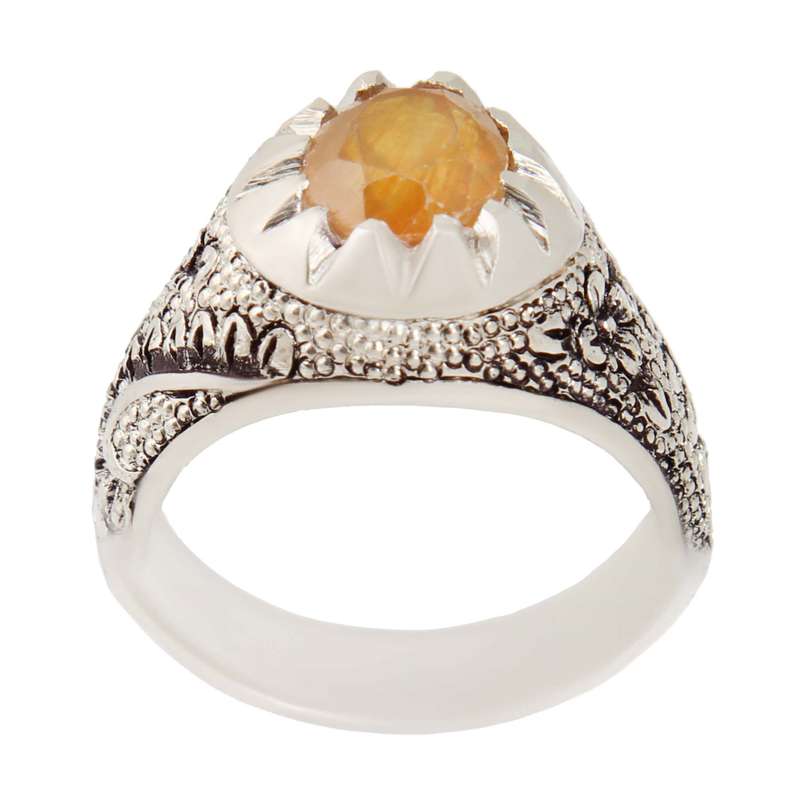 انگشتر نقره مردانه بازرگانی میلادی مدل سنگ یاقوت کد AM_2418