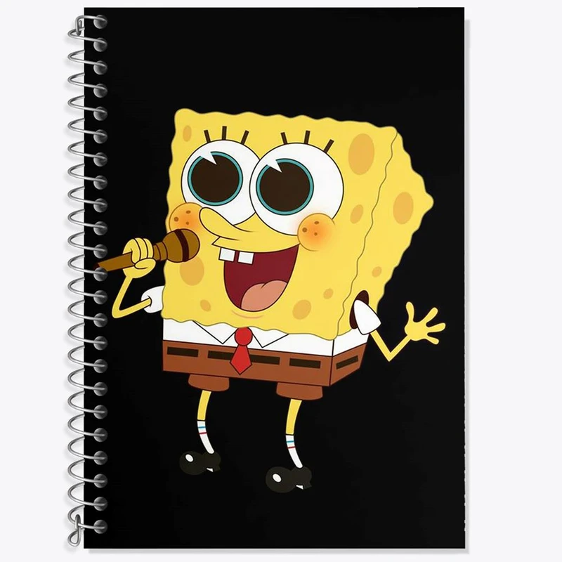 دفتر زبان 50 برگ خندالو مدل سه خط طرح باب اسفنجی کد 1356