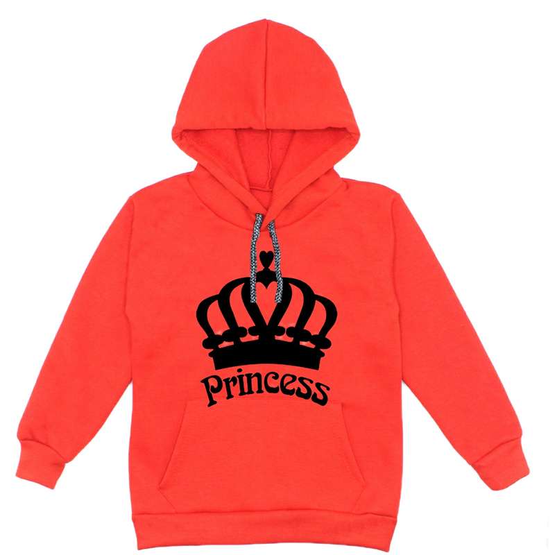 هودی دخترانه مدل پرنسس A31 رنگ قرمز