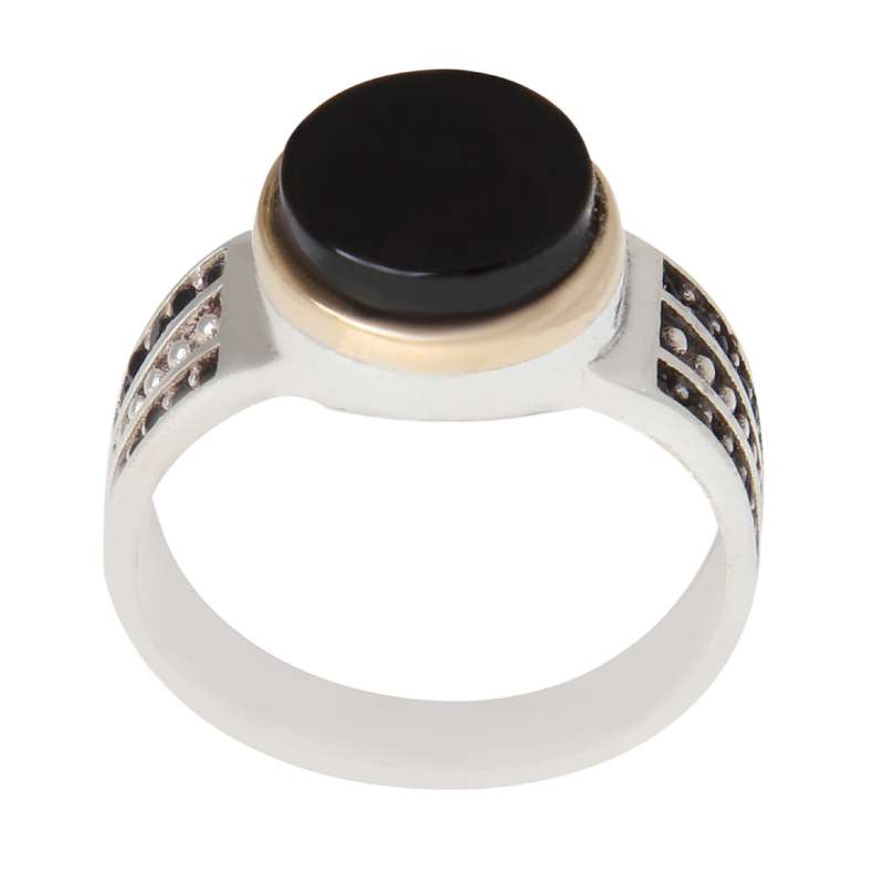 انگشتر نقره مردانه بازرگانی میلادی مدل سنگ عقیق کد AM_2283