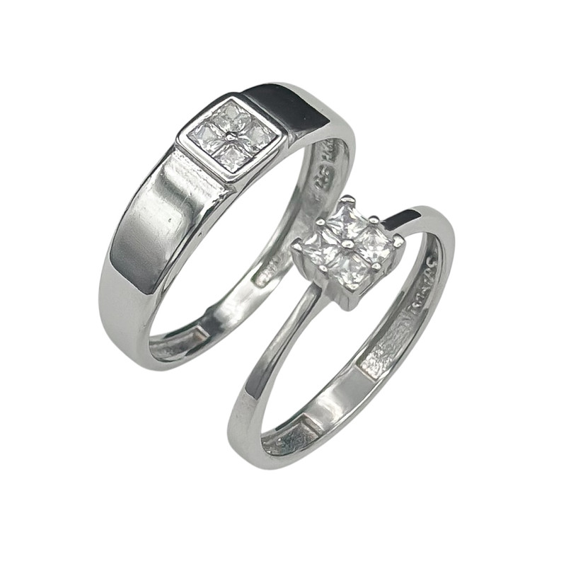 ست انگشتر نقره زنانه و مردانه سیلور شهر مدل نور کد 00114