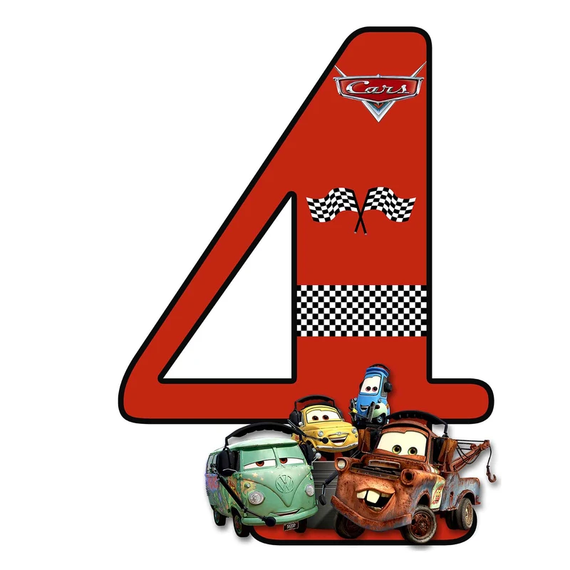 استند رومیزی تولد مدل عدد 4 طرح مک کویین کد 804