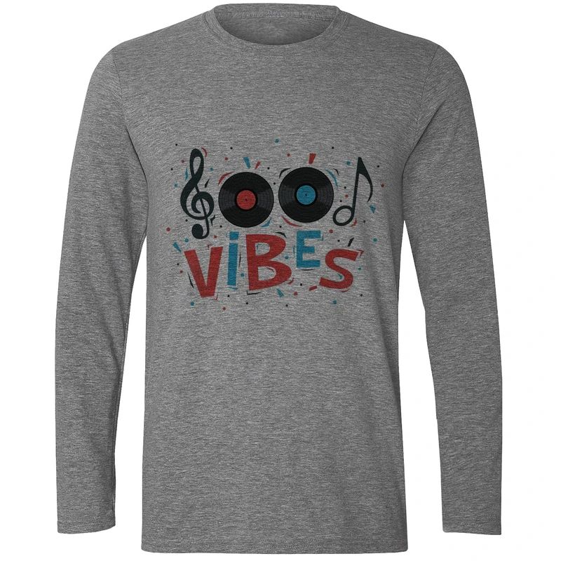 تیشرت آستین بلند مردانه مدل موزیک W108