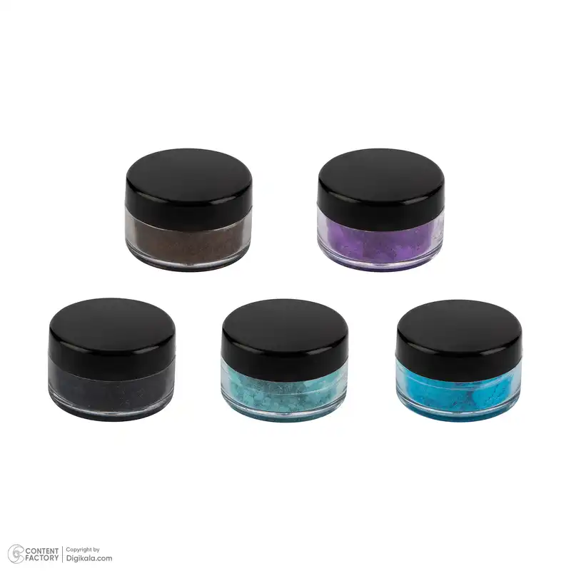 رنگ پودری رزین اپوکسی مدل صدفی مجموعه 17 عددی