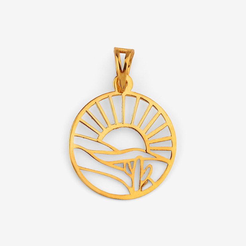 آویز گردنبند طلا 18 عیار زنانه نگین طرح کویر