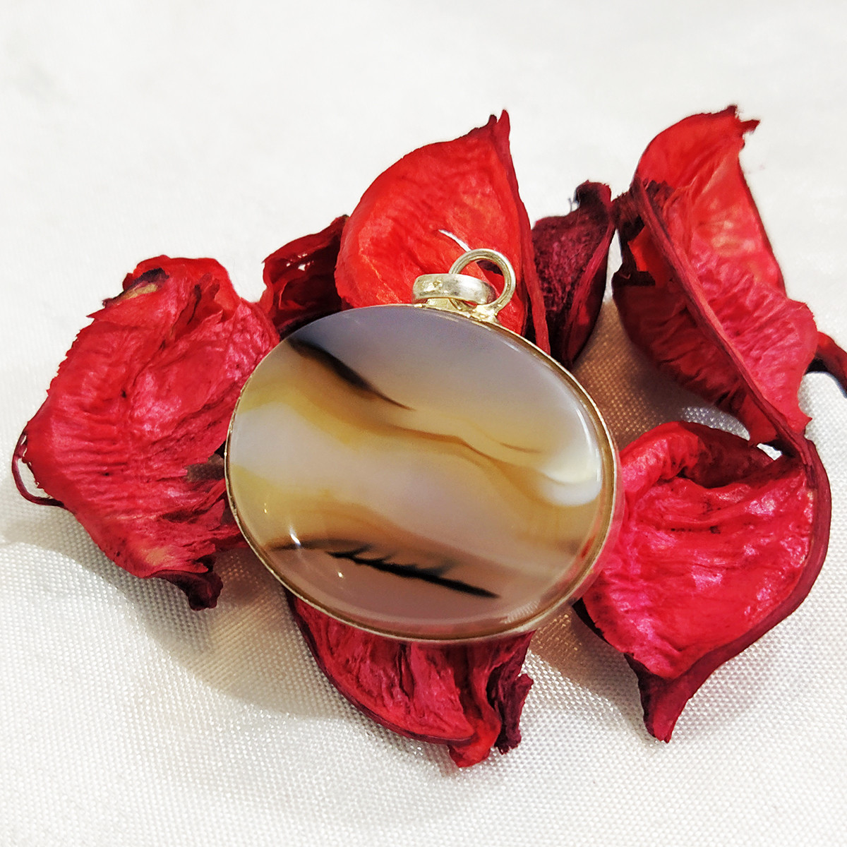 آویز گردنبند نقره زنانه سلین کالا مدل عقیق شجر ce-As11