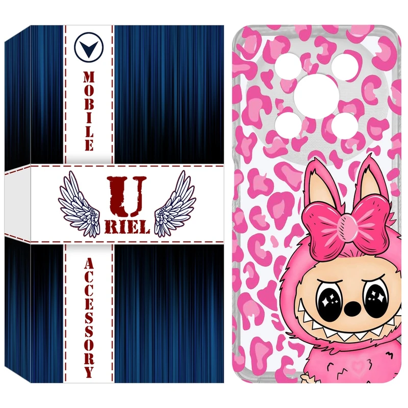 کاور یوریل مدل Clear کد 107 طرح لبوبو Labubu مناسب برای گوشی موبایل وکال V2 / V2 Lite