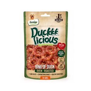 تشویقی سگ دنتالایت مدل Ducklicious Ring طعم اردک وزن ۷۰ گرم