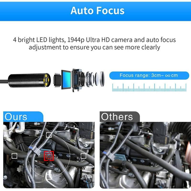 دوربین شلنگی مدل فلزی منعطف کد 10M 5MP Auto Fokus HD