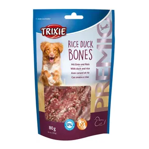 تشویقی سگ تریکسی مدل RICE DUCK BONES وزن 80 گرم