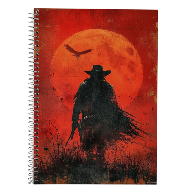 دفتر زبان 50 برگ مدوپد مدل سه خط طرح رد دد red dead کد DF13515