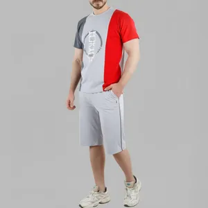 ست تی شرت و شلوارک مردانه آریان نخ باف مدل 17632