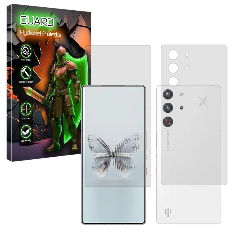محافظ صفحه نمایش شفاف گارد مدل Tough مناسب برای گوشی موبایل زد تی ای Nubia RedMagic 10 Pro به همراه محافظ پشت گوشی