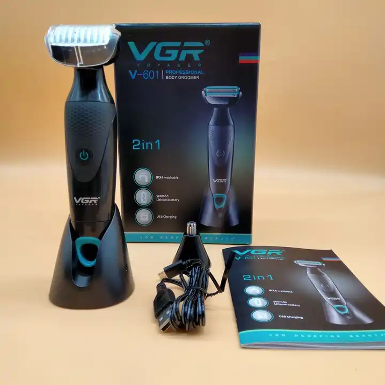 ماشین اصلاح موی صورت و بدن وی جی ار مدل V-601 - - 8