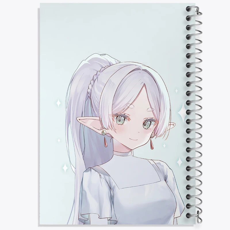 دفتر ژورنال نویسی 50 برگ خندالو مدل نقطه ای طرح انیمه فریرن (Frieren) کد 32564