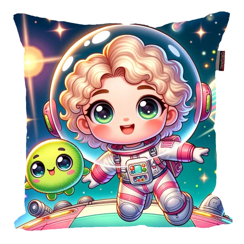 کوسن پاد آفرین مدل فضانورد سیاره منظومه شمسی موشک آدم فضایی کد PK401493 سایز 40*40 سانتی متر