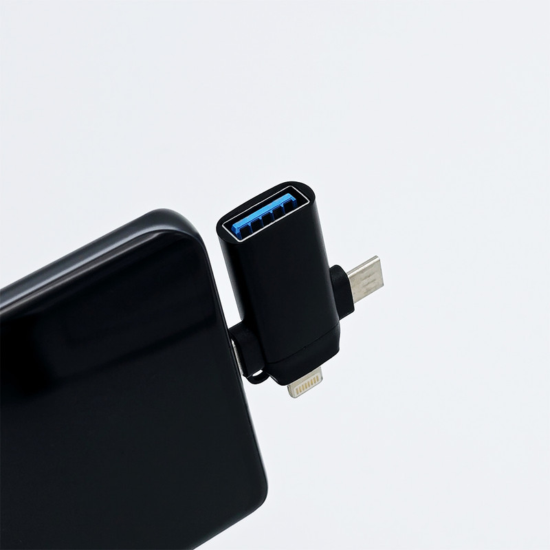 مبدل USB به USB-C/ MICROUSB/ لایتنینگ مدل OTG-Three