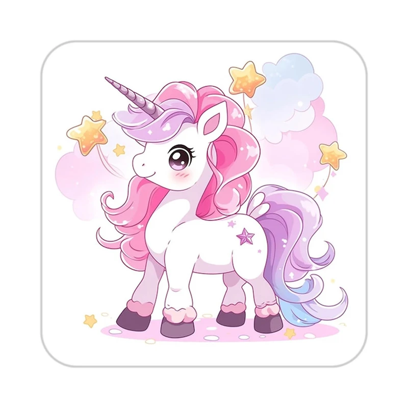 زیر لیوانی کاکتی طرح اسب تک شاخ و یونیکورن مدل mp29950