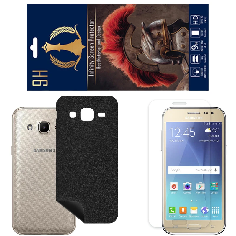 برچسب پوششی اینفینیتی مدل CH مناسب برای گوشی موبایل سامسونگ Galaxy J2 به همراه محافظ صفحه نمایش