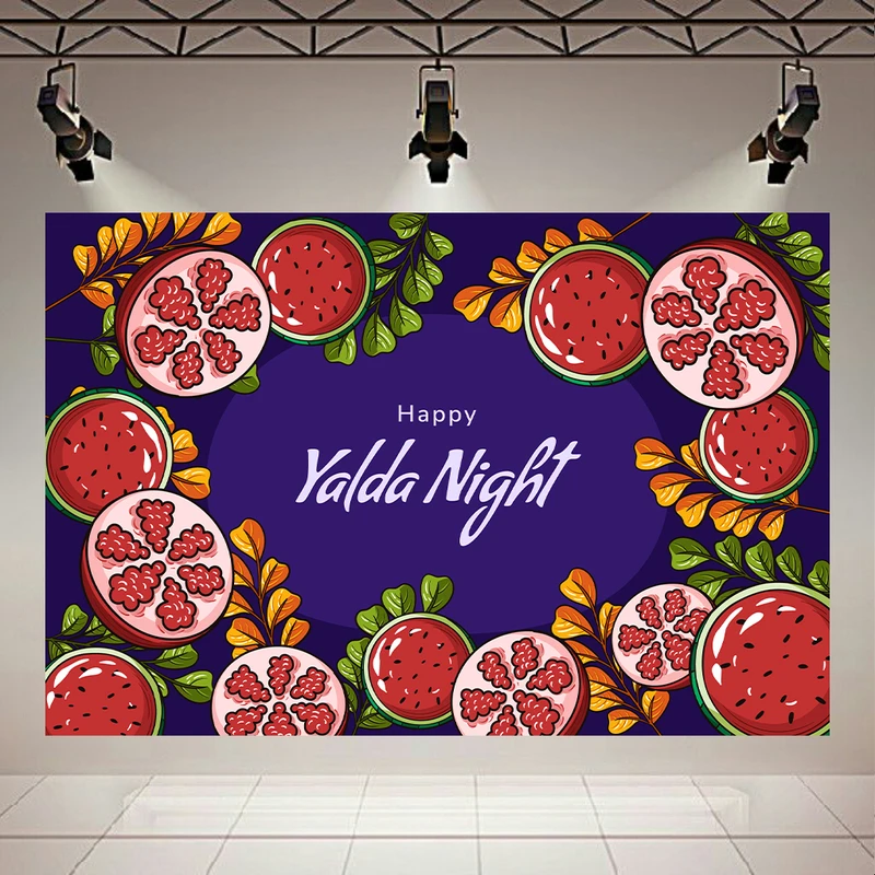 تابلو بوم طرح مخمل جشن یلدا مدل انار و هندوانه کد AR304063