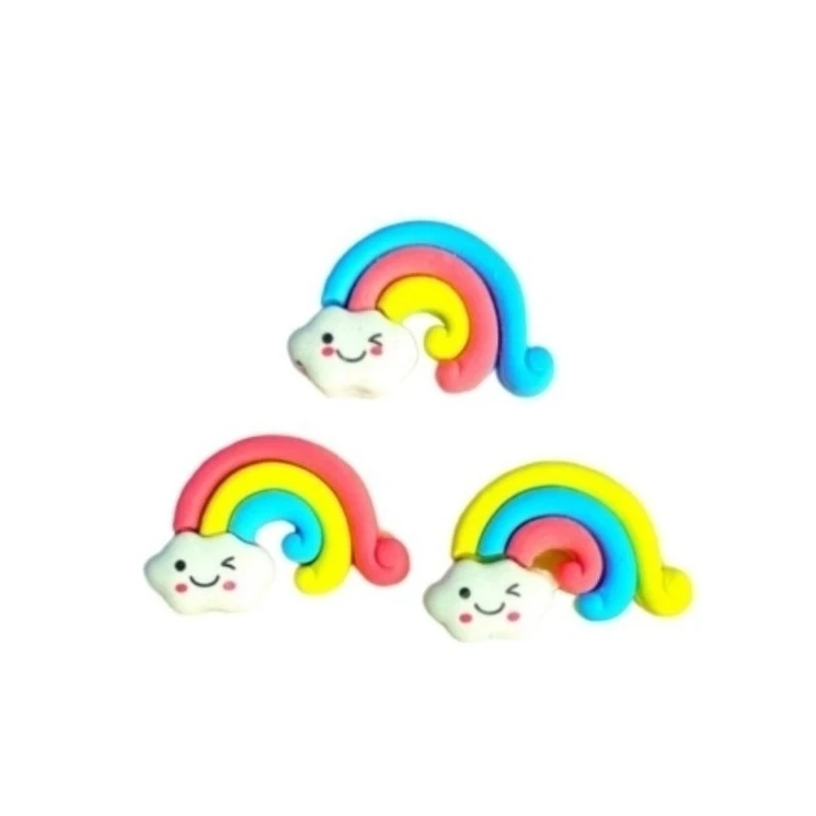 پاک کن مدل فانتزی طرح رنگین کمان بسته 3 عددی