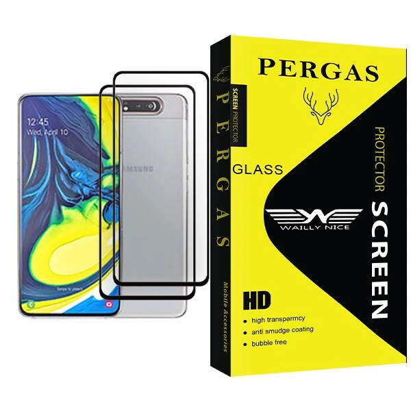 محافظ صفحه نمایش وایلی نایس مدل Pergas Glass MIX002 مناسب برای گوشی موبایل سامسونگ Galaxy A80 بسته دو عددی