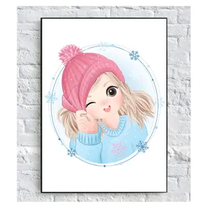 تابلو شاسی کودک مدل دختر با کلاه کد 2