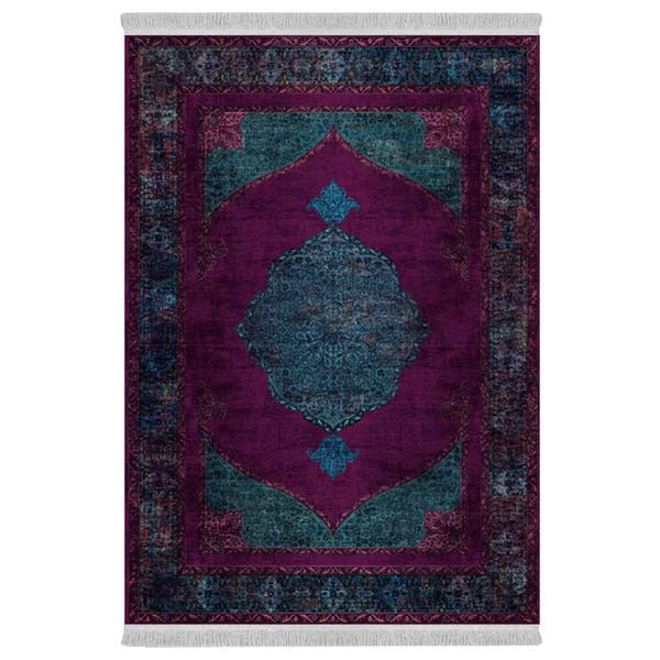 فرش پارچه‌ای دفه مدل فرشینه هازان مخمل طرح فانتزی کد 3170