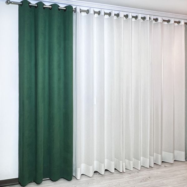 پرده مدل پانچ مخمل مات مدرن سایز 145x280 سانتی متر