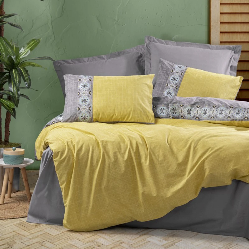 سرویس روتختی کاتن باکس مدل Folk Art Aponi Gri دو نفره 4 تکه