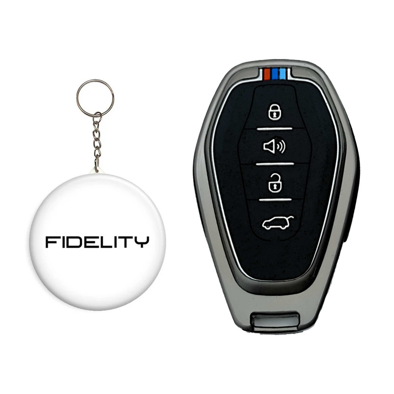 کاور ریموت و سوئیچ خودرو کالانیکس مدل COV-FidelityPrestige-10649 طرح فلزی مناسب برای فیدلیتی پرستیژ به همراه جاسوئیچی
