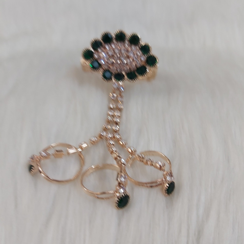 دستبند دخترانه مدل تمیمه طرح سه انگشتری کد tam116