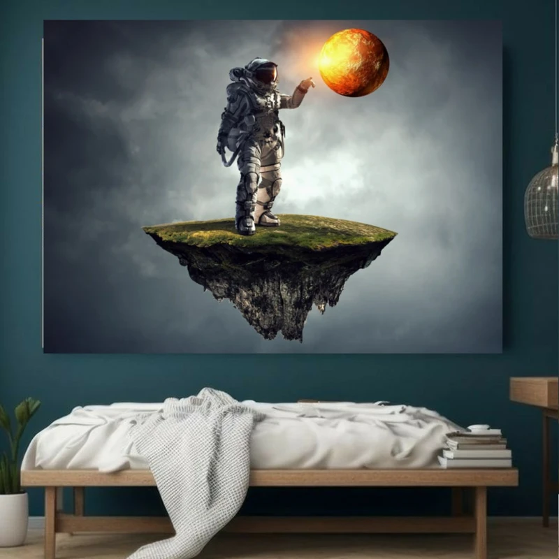 تابلو بوم مخمل طرح لمس ستاره ها مدل دیپ کد GR1407