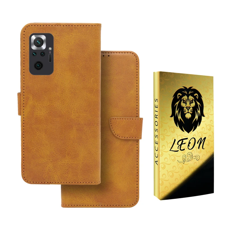 کیف کلاسوری لئون مدل Bors Oro مناسب برای گوشی موبایل شیائومی Redmi Note 10 Pro 4G