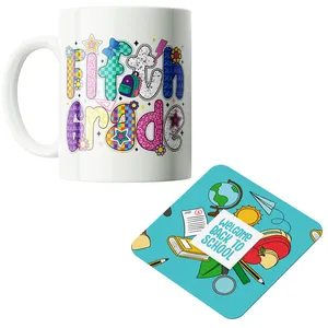 ماگ پاد آفرین مدل مدرسه دانش آموز کلاس پنجم کد PZ250 به همراه زیرلیوانی