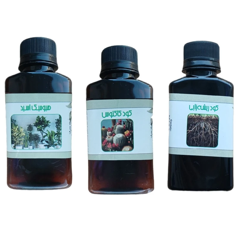 کود مایع هیومیک اسید و کود ریشه زایی و کود کاکتوس مدل life drop حجم 110 میلی لیتر بسته 3 عددی