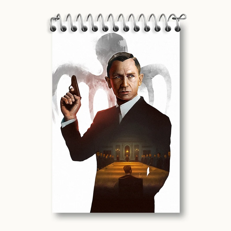 دفتر یادداشت 50 برگ خندالو مدل جیمز باند (James Bond) کد F115